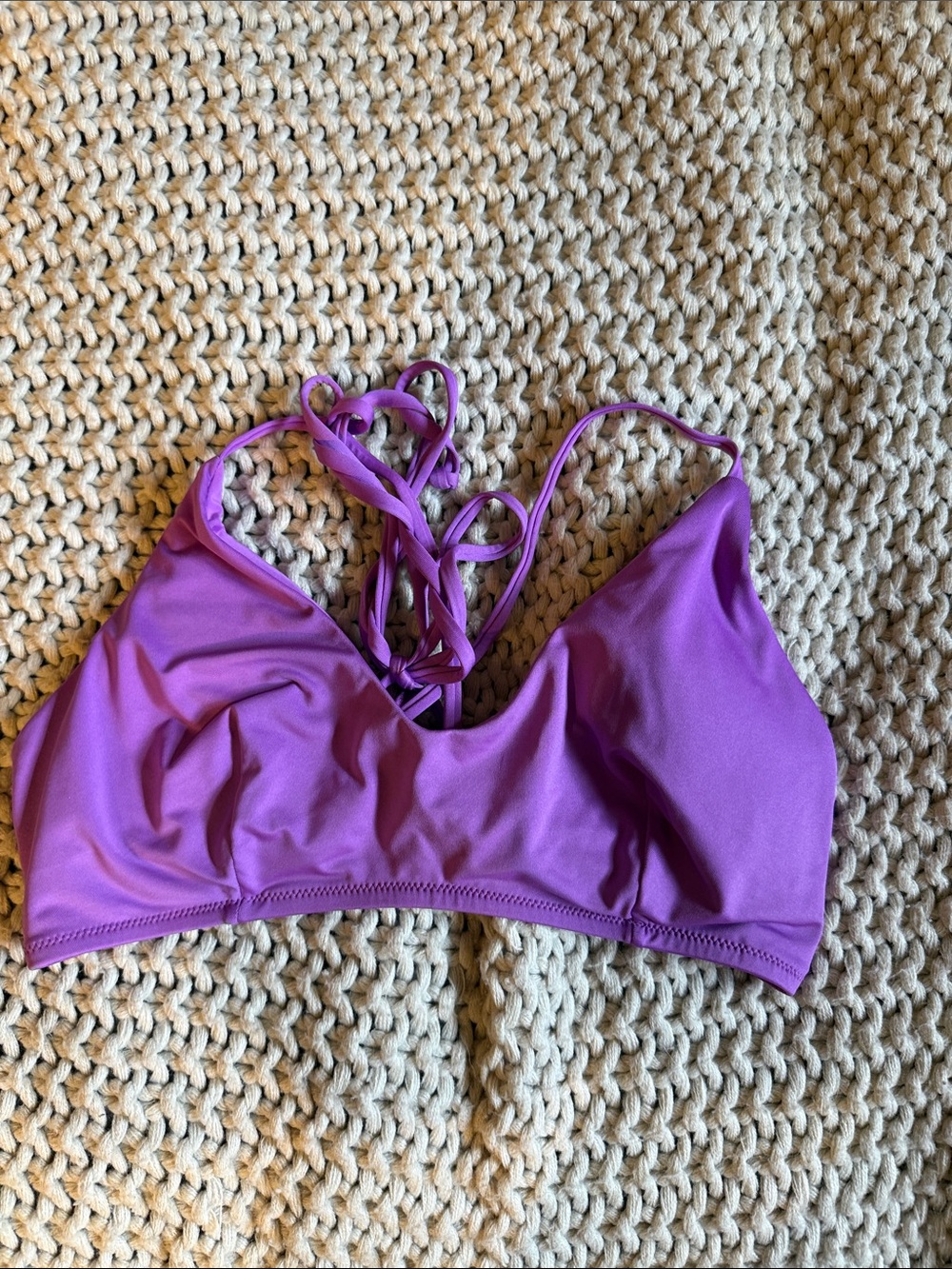 Purple Strappy Women's Swim Bikini Top